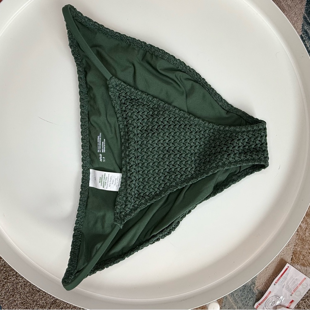 Aerie Crocheted, Deep Green Bikini Bottom